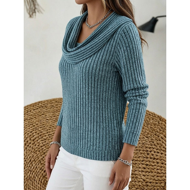 Lucinda | Ribbed Cowl Neck Sweater