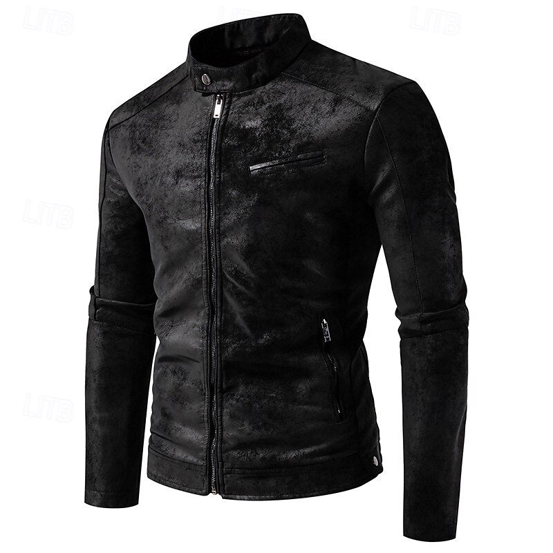 Malcolm | Timeless Stand-Collar Biker Jacket