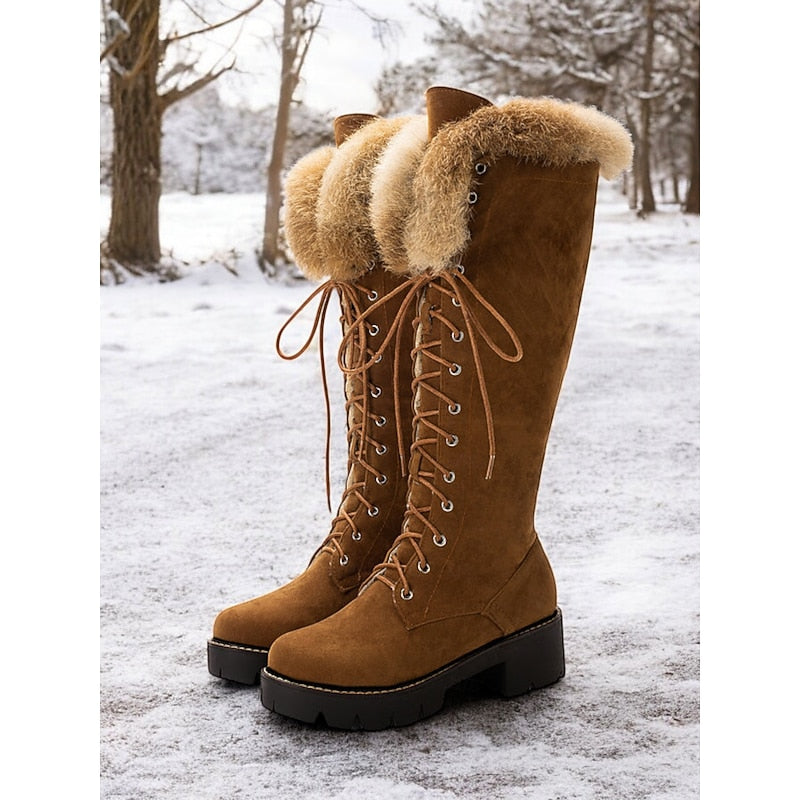 Brenna | Cozy Knee-High Boots with Fur Trim