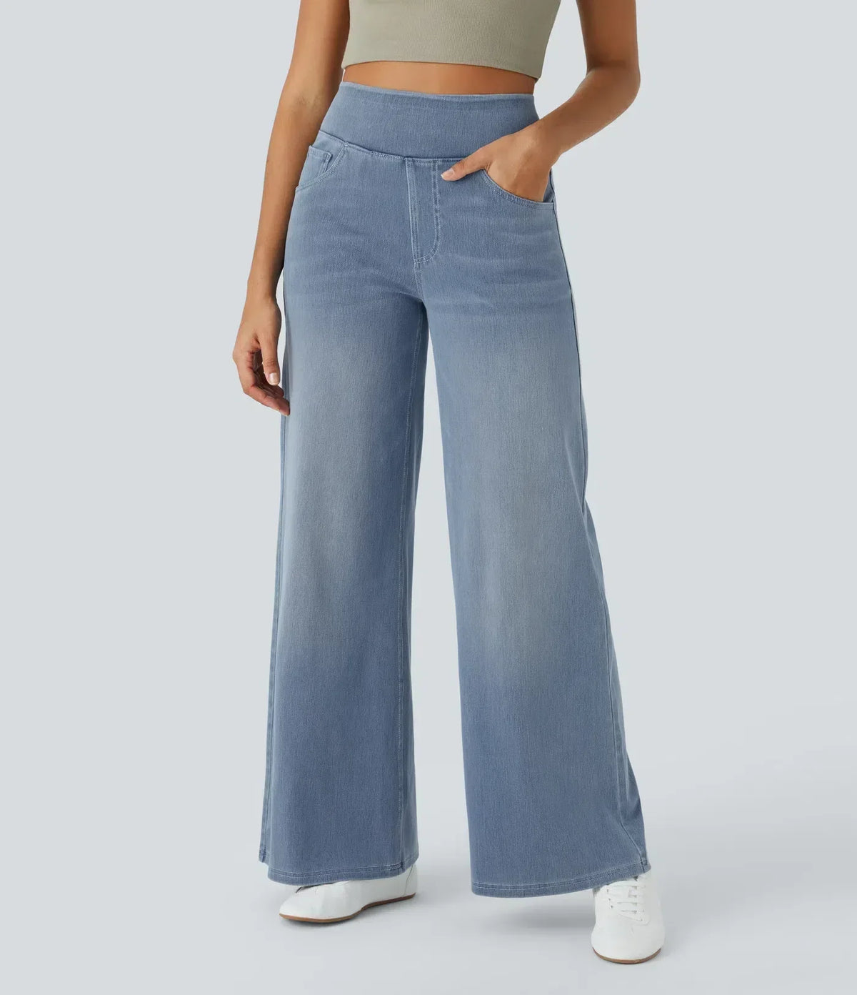 Ladies' Comfy High-Waisted Stretch Trousers | Stylish, Smooth and Flattering