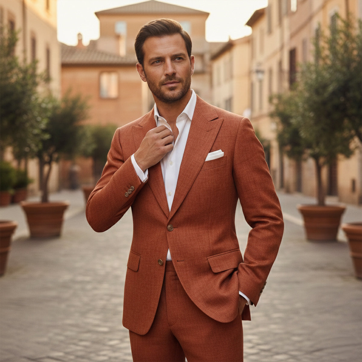 The Lausanne Men’s Casual Linen Suit Set – Blazer & Trousers