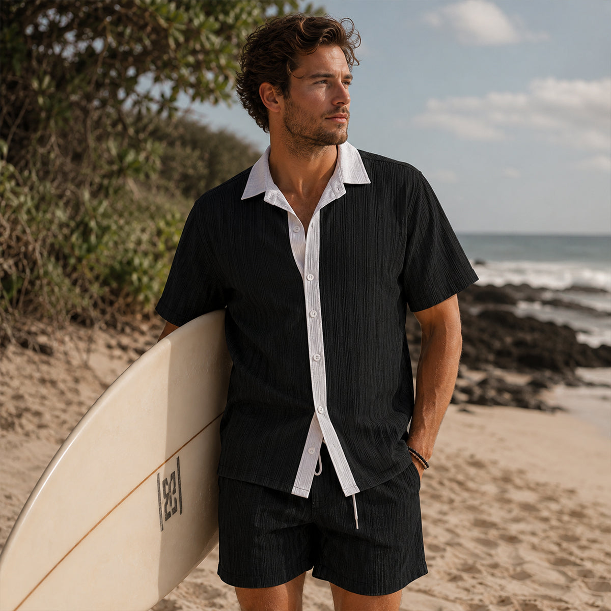 The Fairview Men’s Breathable Short Sleeve Shirt & Shorts Set