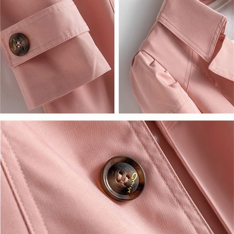 Women's Long Coat with Oversized Collar and Button Closure