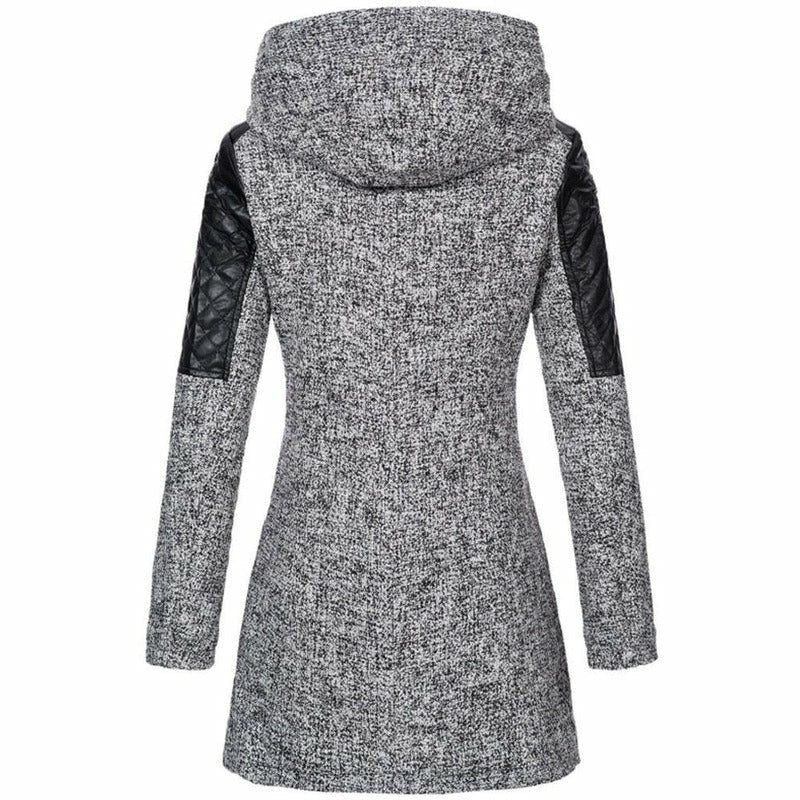 Women's Hooded Patchwork Long Coat