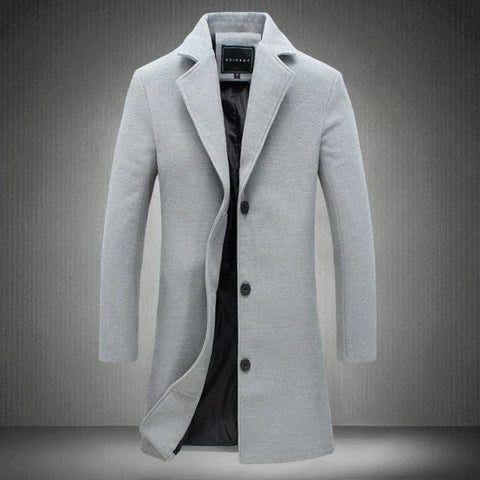 Men's Notch Lapel Long Winter Coat