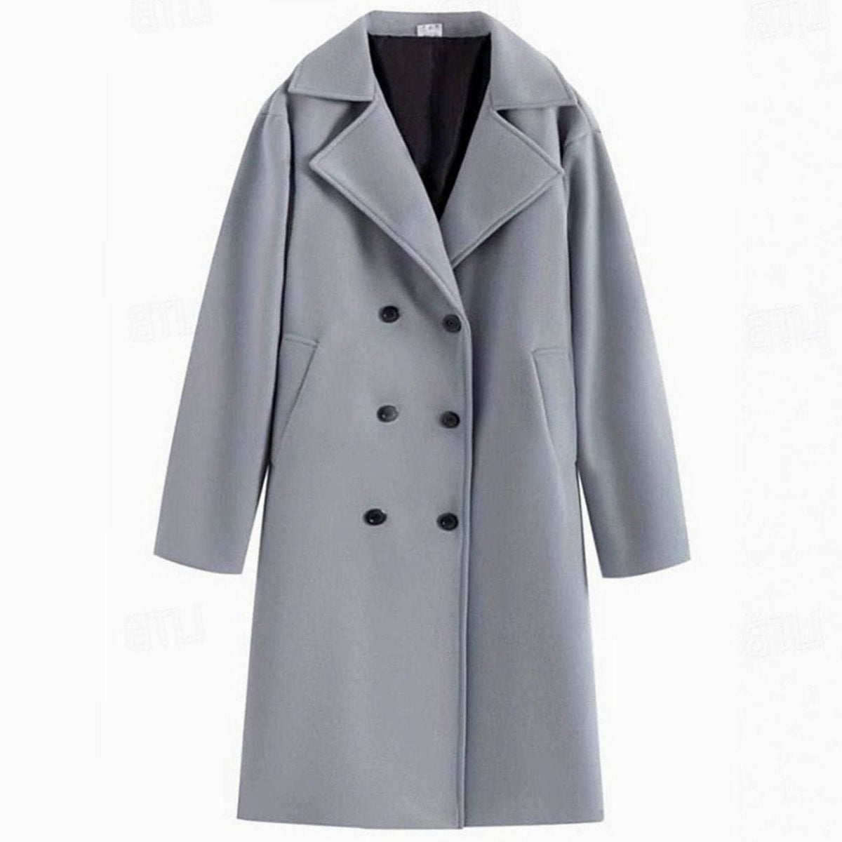 Men's Double-Breasted Long Wool Coat