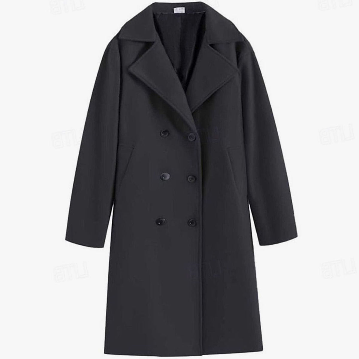 Men's Double-Breasted Long Wool Coat
