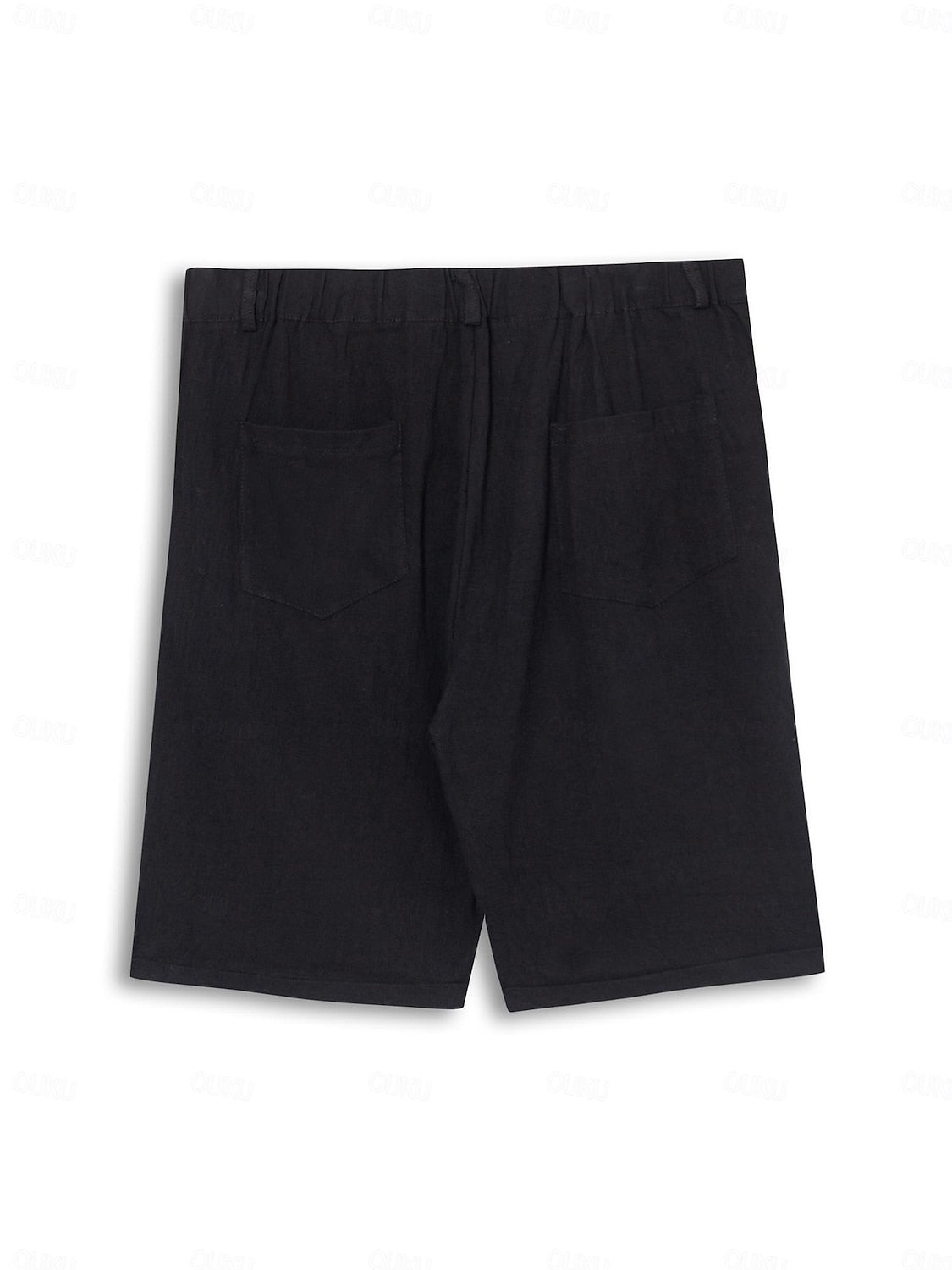 Men's Linen Look Shorts with Pleats