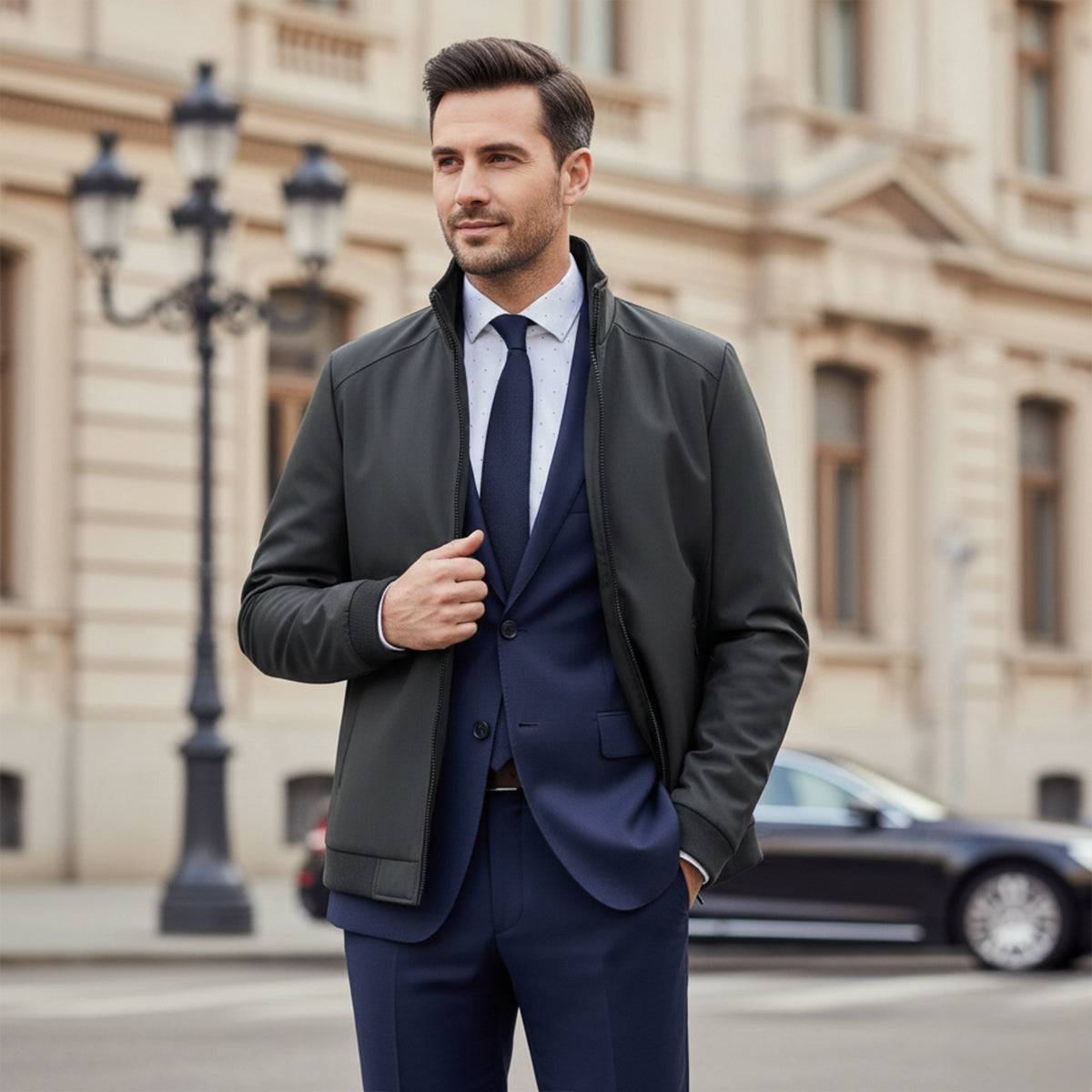 The Sleyever Men’s Elegant Warm Fleece Lining Jacket