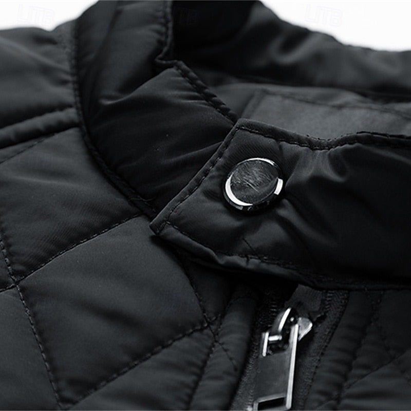 Carter | Quilted Diamond Stand-Collar Jacket
