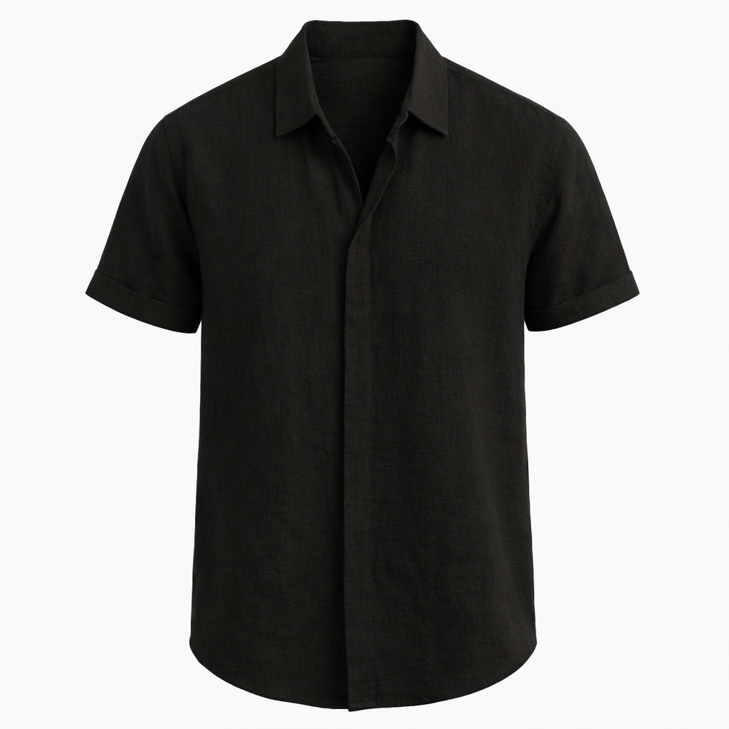 Linen Shirt Men Classic Long Sleeves Casual Summer