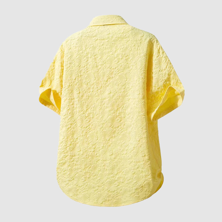 Linen Shirt Men Regular Fit Short Sleeves Chest Pocket Casual