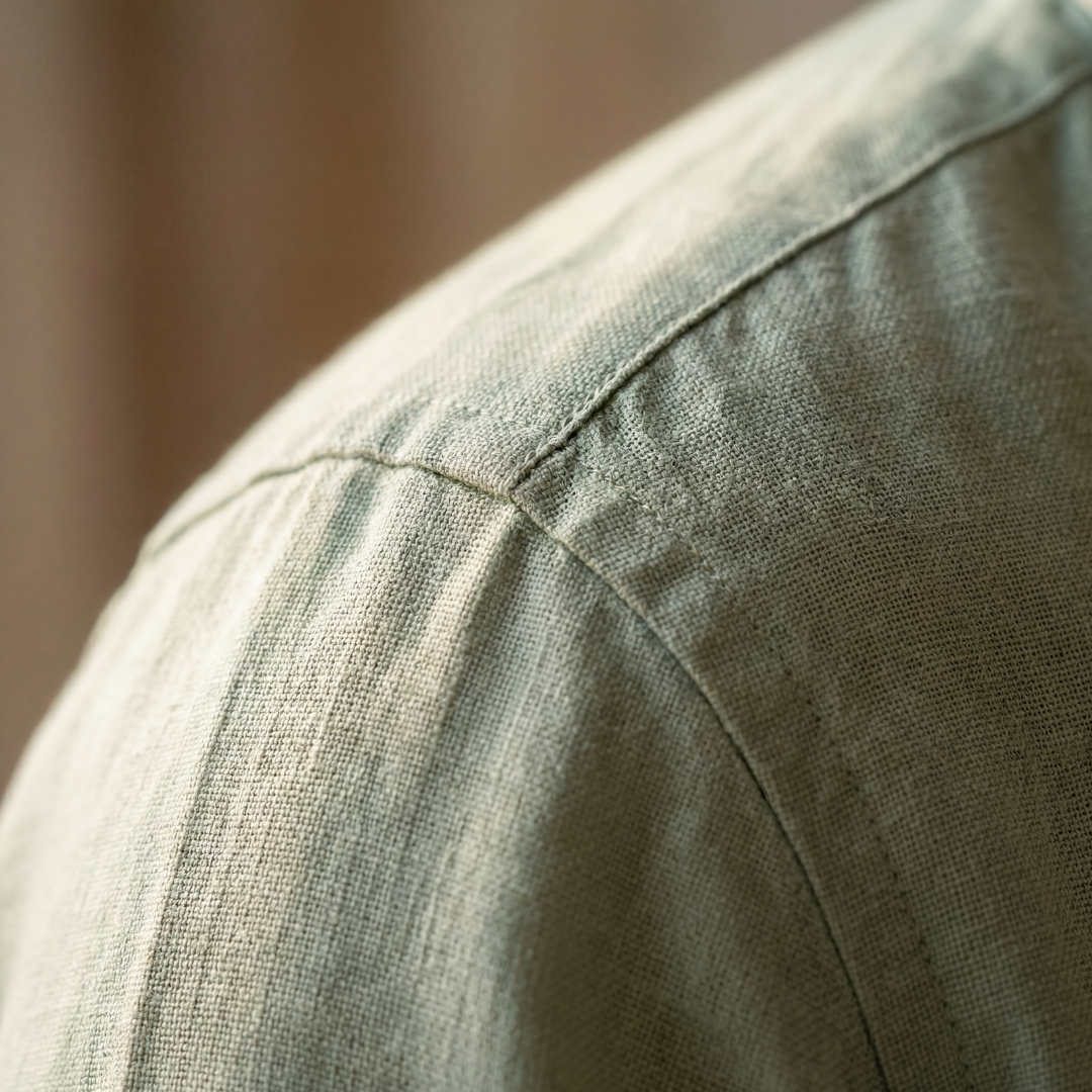 Linen Shirt Men Long Sleeves Casual Summer