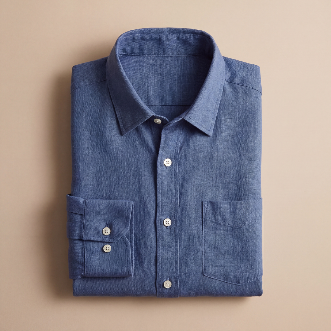 Linen Shirt Men Long Sleeves Casual Summer