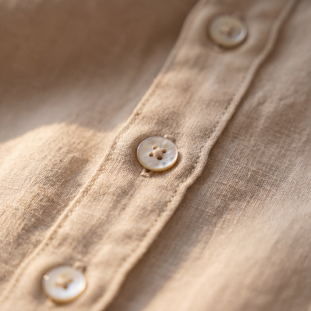 Linen Shirt Men Long Sleeves Casual Summer