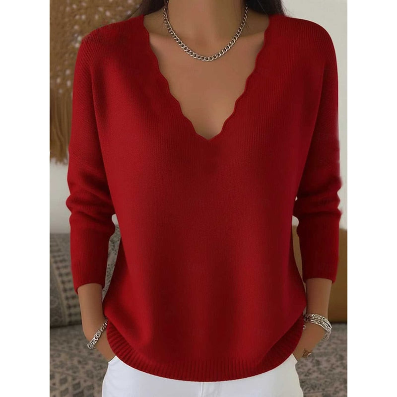 Margaret | Scalloped V-Neck Halloween Sweater
