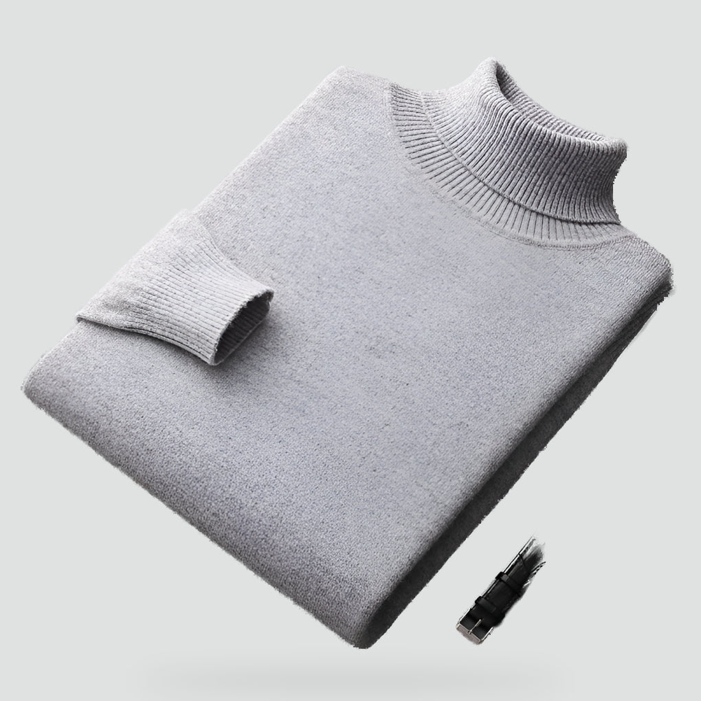 Luxury Roll Neck Jumper for Men with Ribbed Cuffs