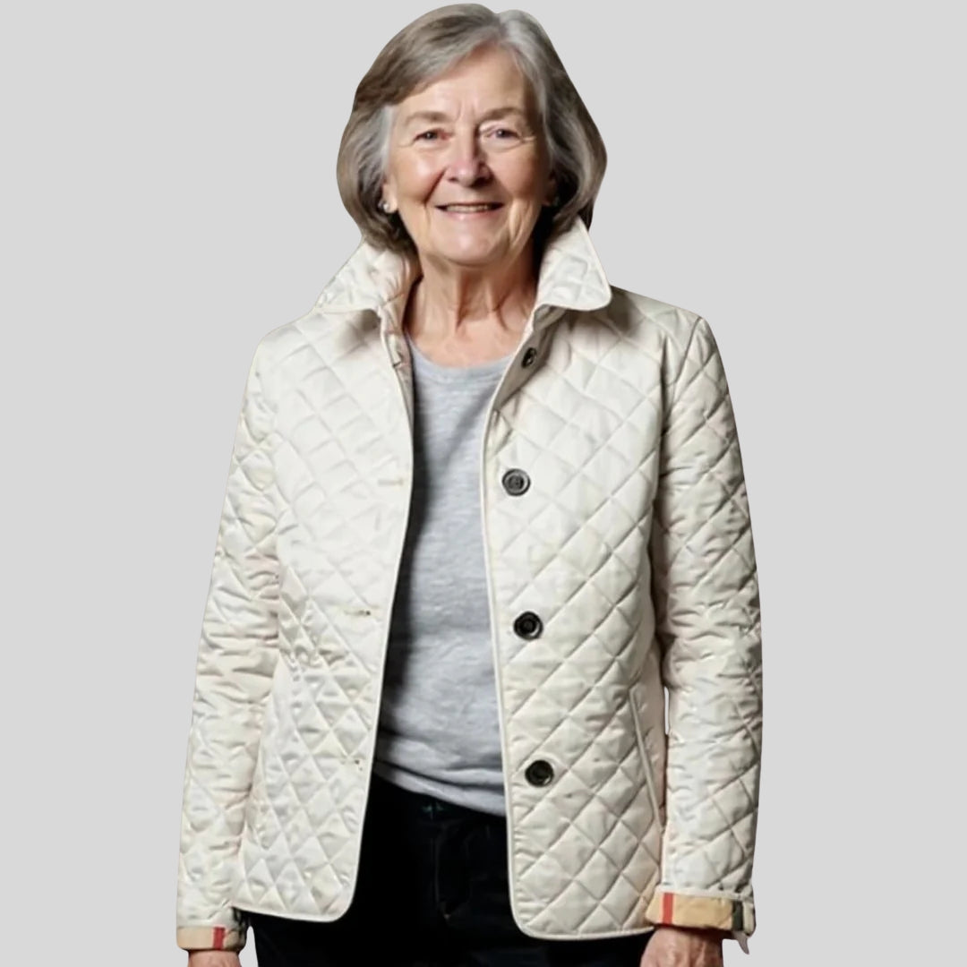 Luxury Quilted Jacket for Women with Collar