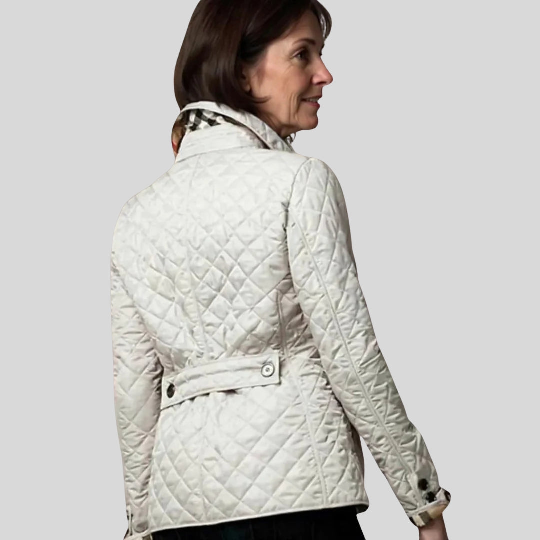 Luxury Quilted Jacket for Women with Collar