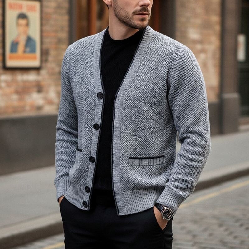 Hugh | V-Neck Textured Cardigan