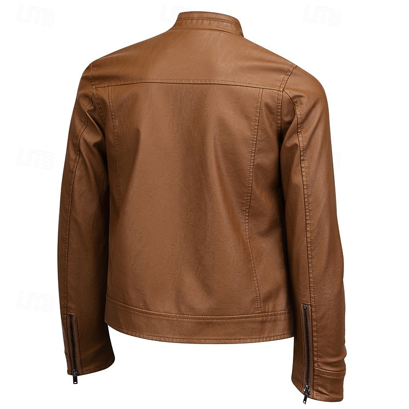 Caleb | Moto Jacket with Stand-Up Collar