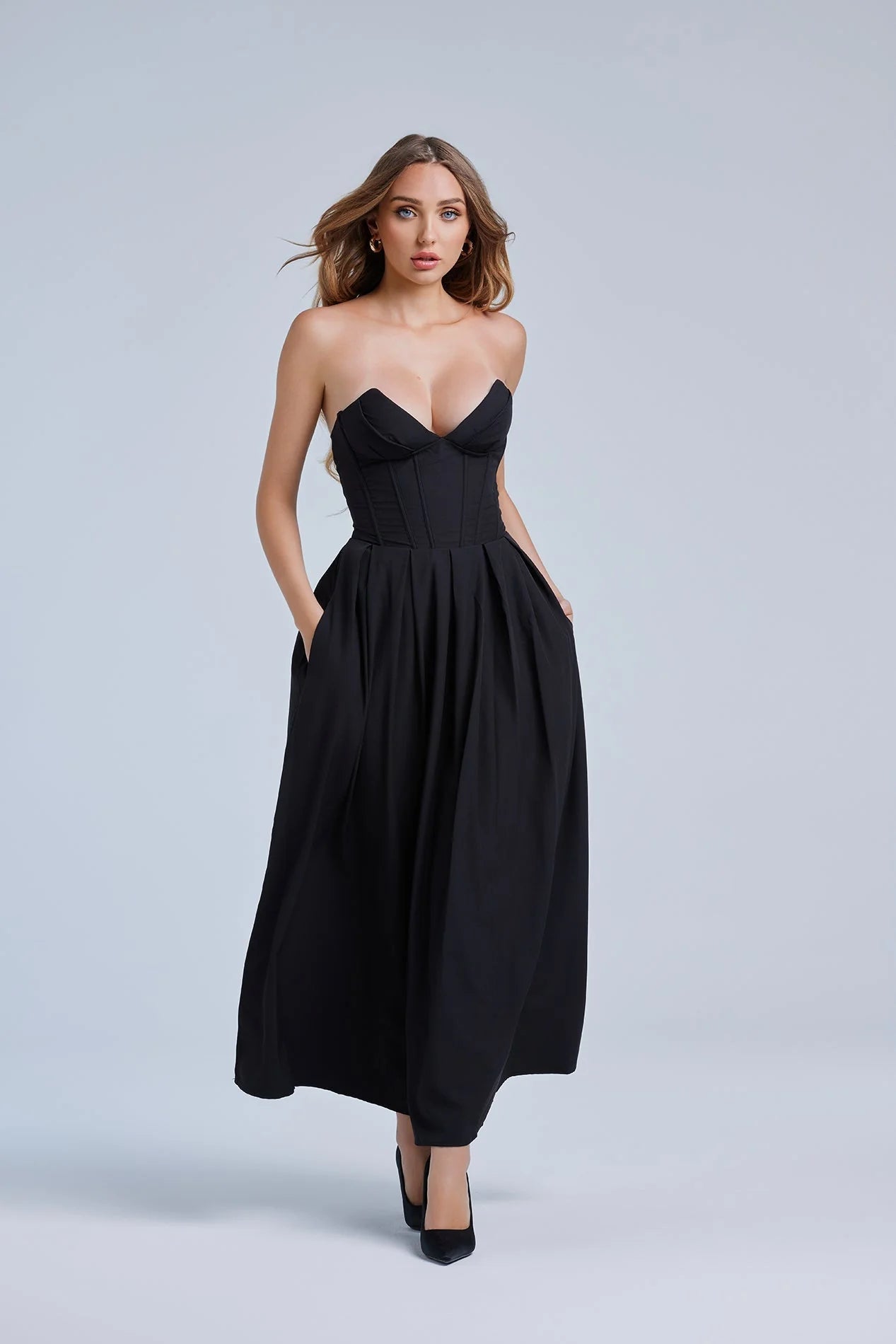 Maxi Jurk Dames Figuurvolgend Open Rug Zomer