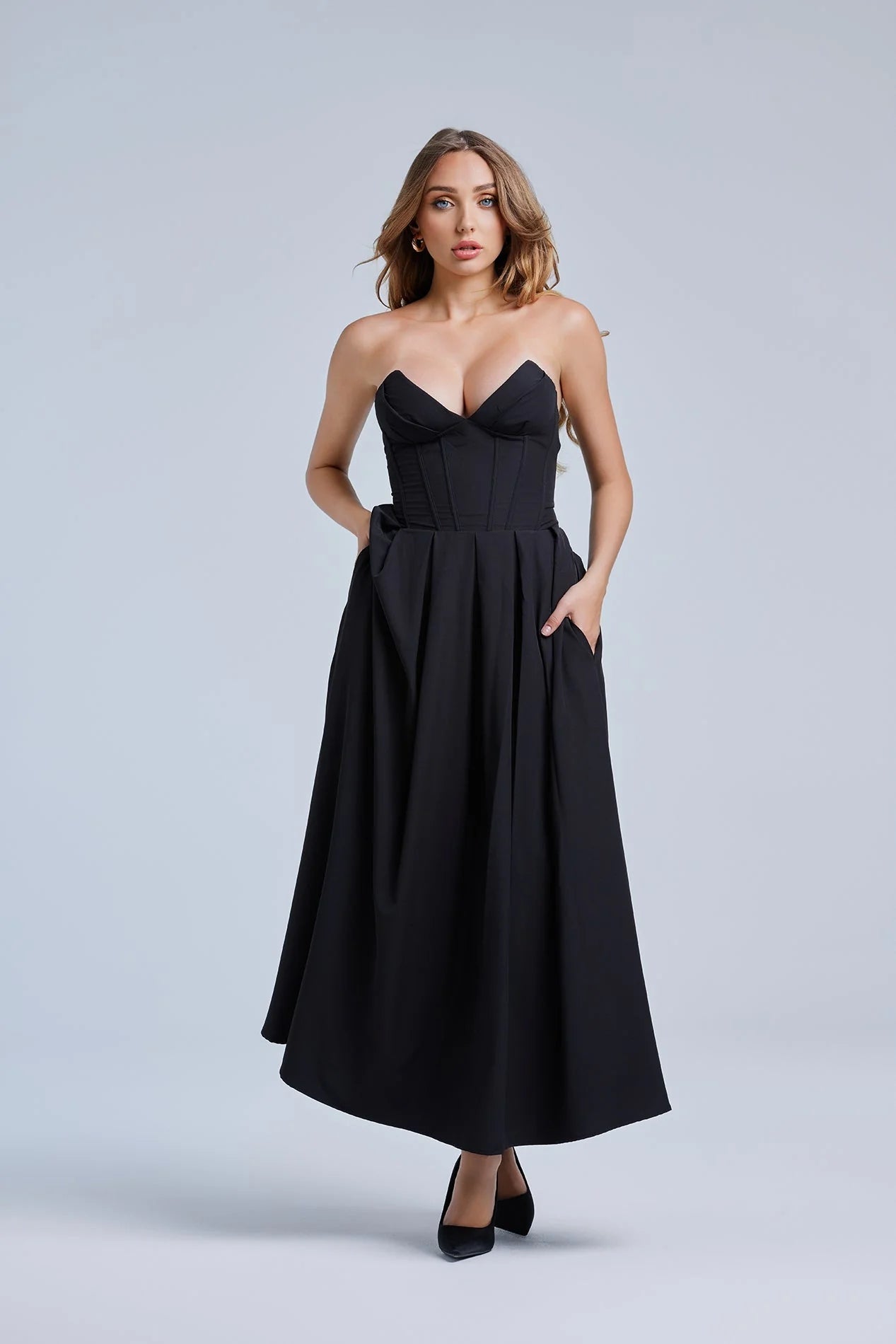 Maxi Jurk Dames Figuurvolgend Open Rug Zomer