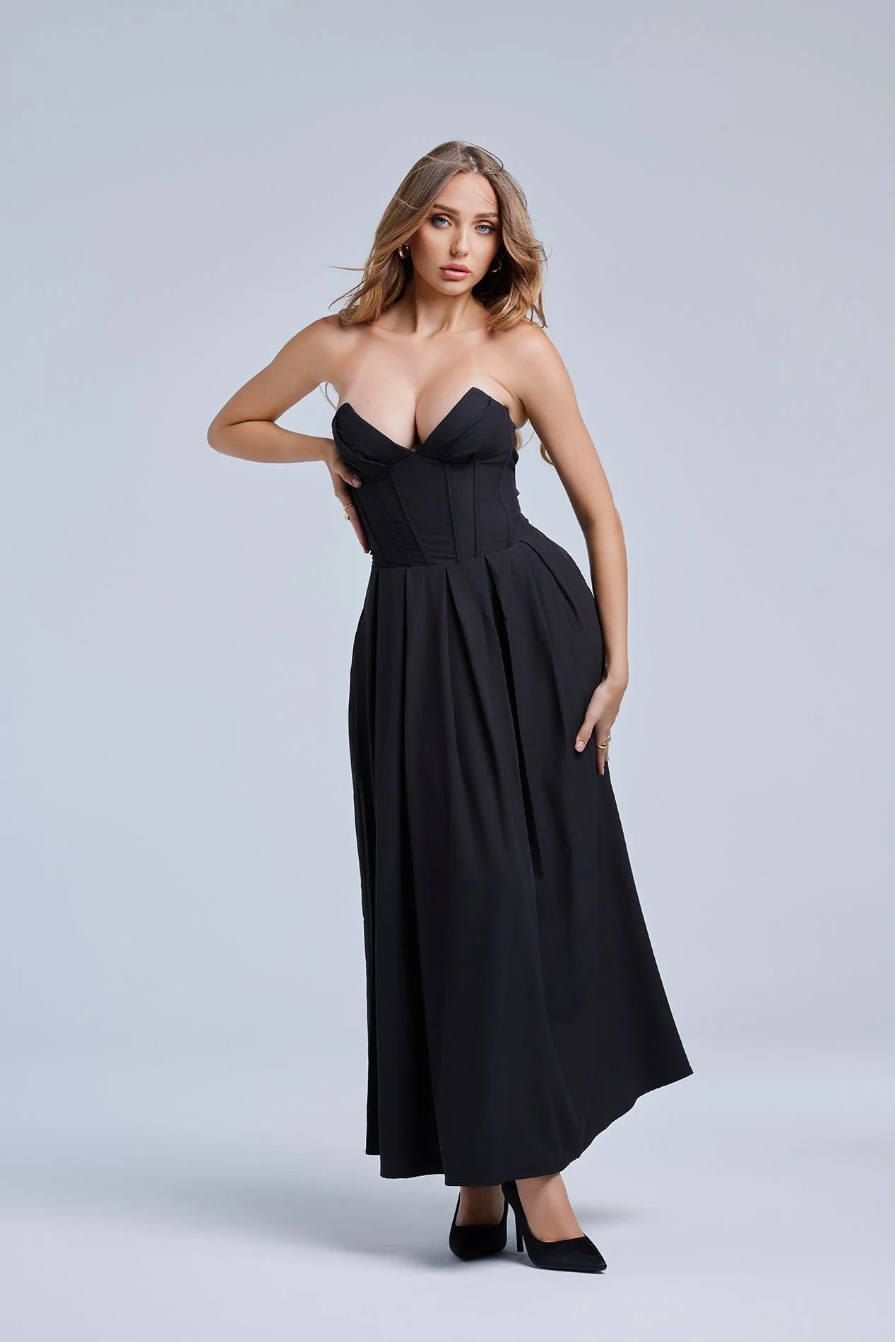 Maxi Jurk Dames Figuurvolgend Open Rug Zomer