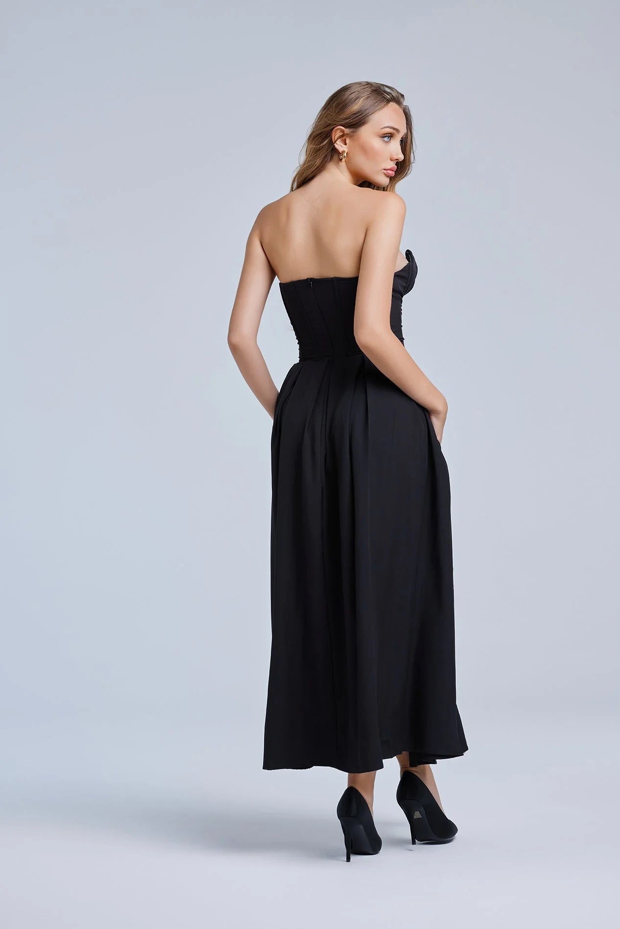 Maxi Jurk Dames Figuurvolgend Open Rug Zomer