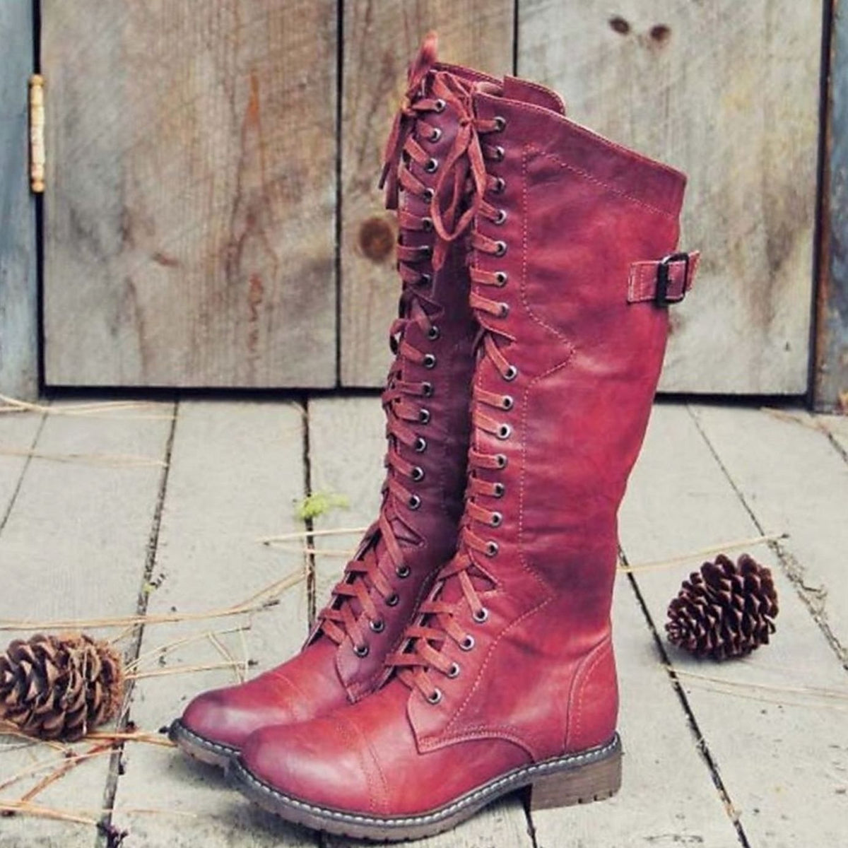 Melanie | Women's Tall Lace-Up Riding Boots with Durable Lug Sole