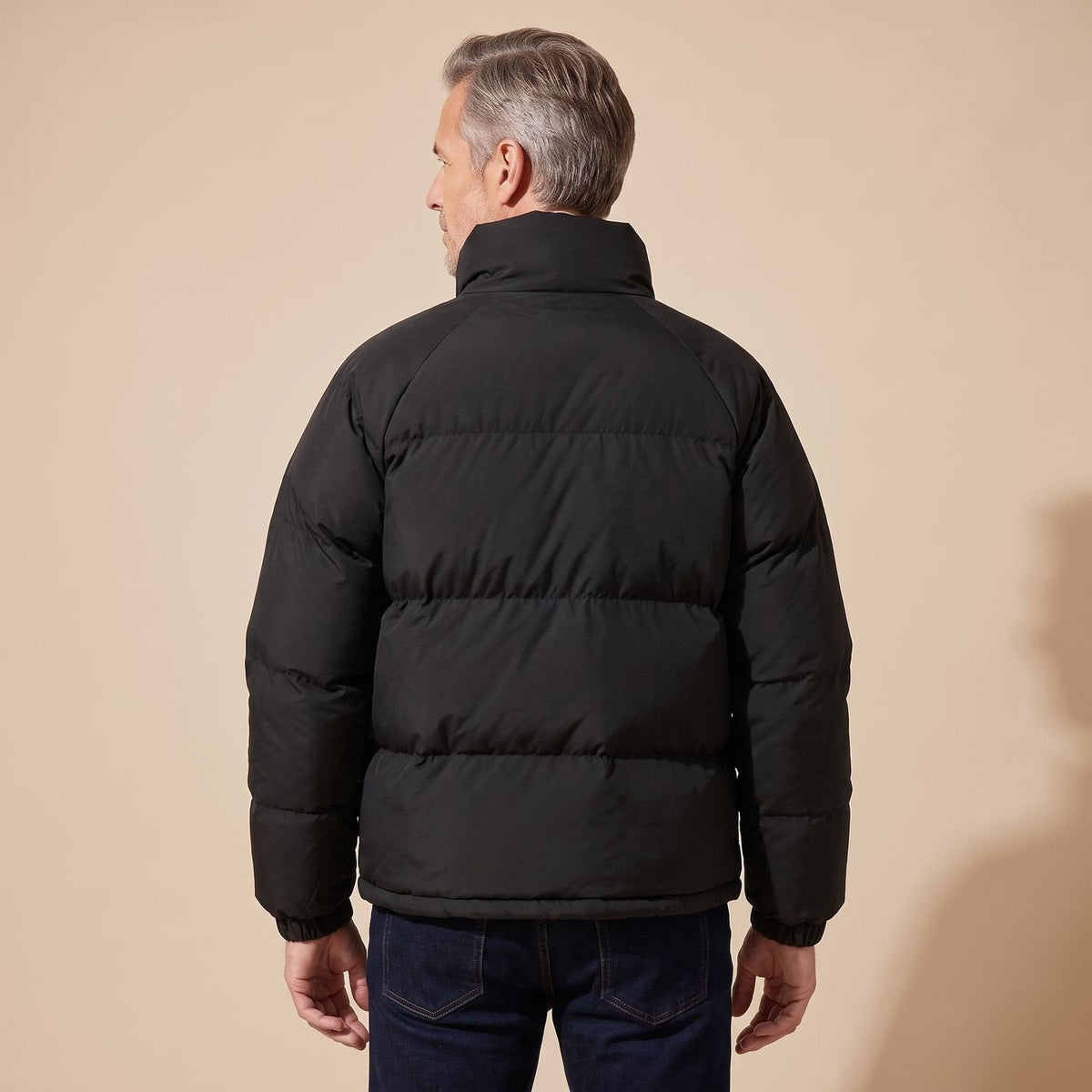 Nathan | Men's Quilted Funnel-Neck Puffer Jacket with Zip-Up Closure
