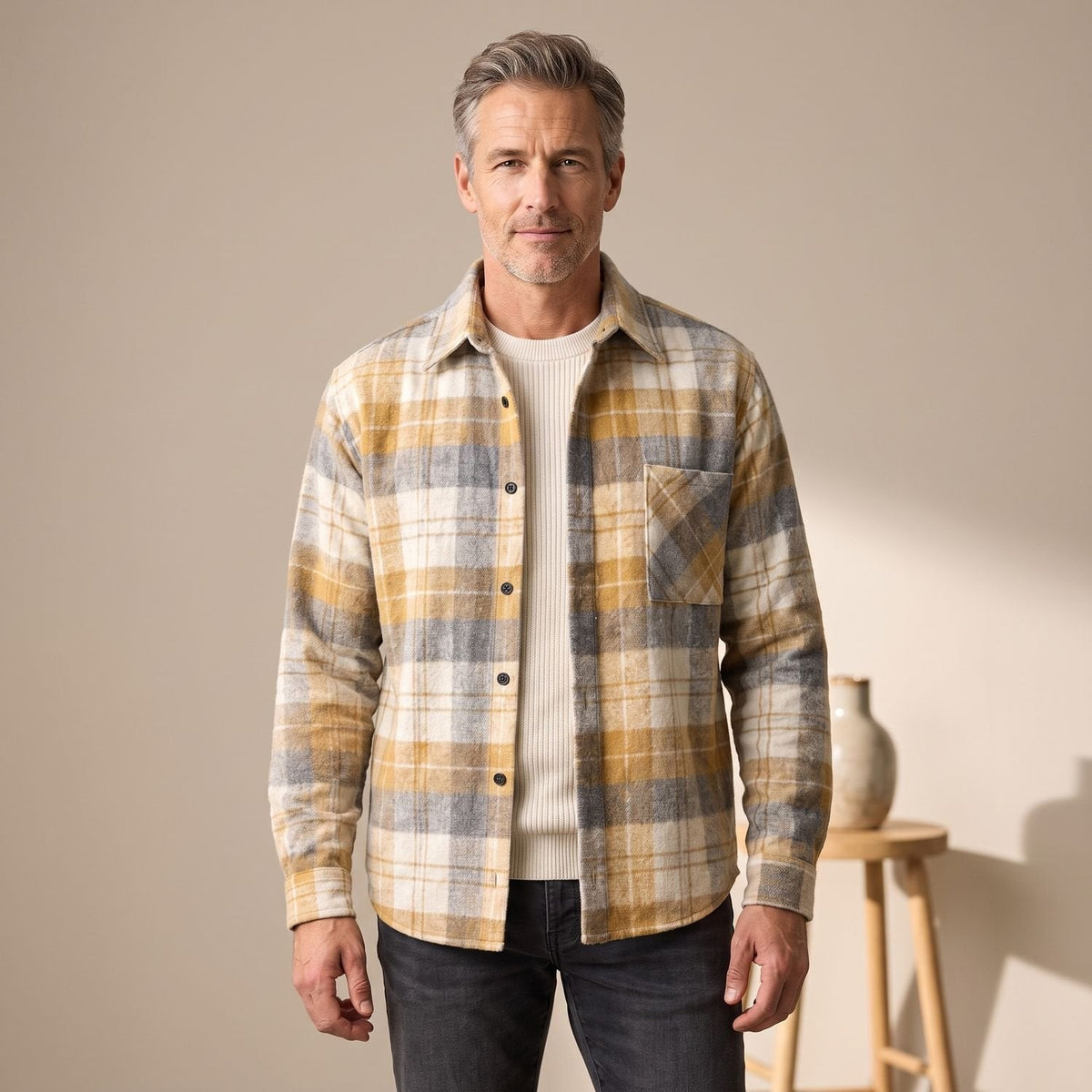 Ryan | Men's Regular-Fit Plaid Flannel Shacket Overshirt