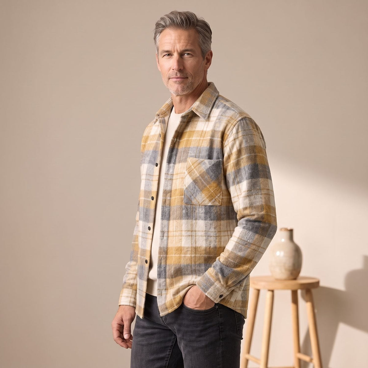 Ryan | Men's Regular-Fit Plaid Flannel Shacket Overshirt