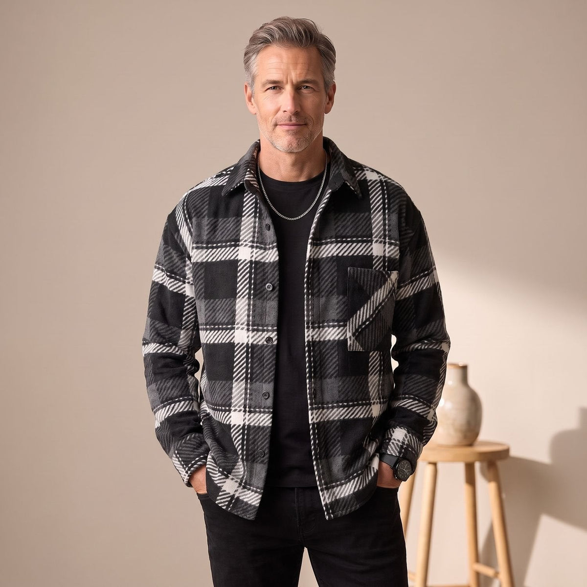 Ryan | Men's Regular-Fit Plaid Flannel Shacket Overshirt