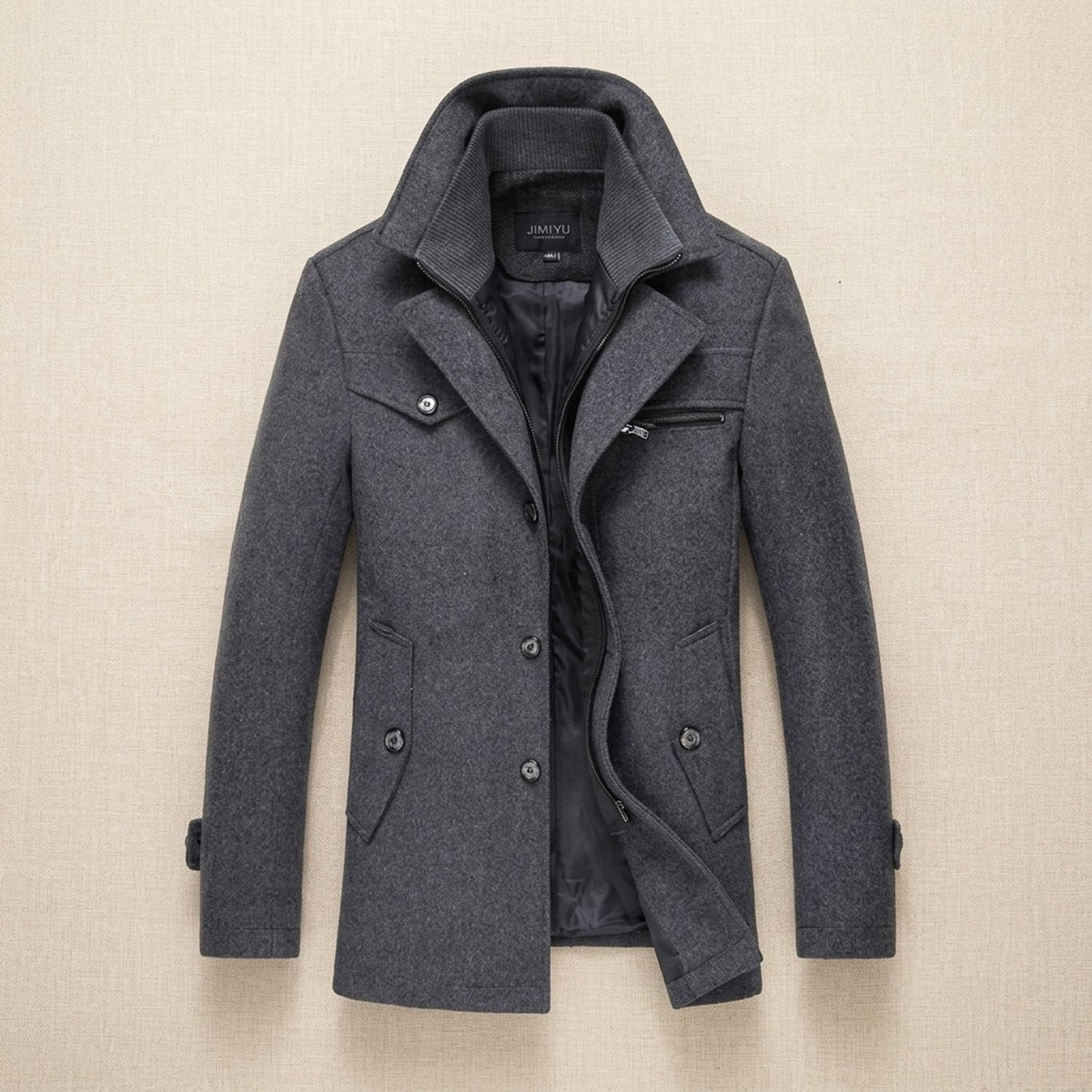 Jackson | Men's Insulated Winter Coat with Wool-Blend Button Front