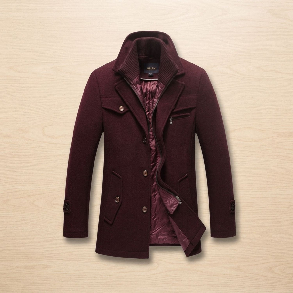Jackson | Men's Insulated Winter Coat with Wool-Blend Button Front