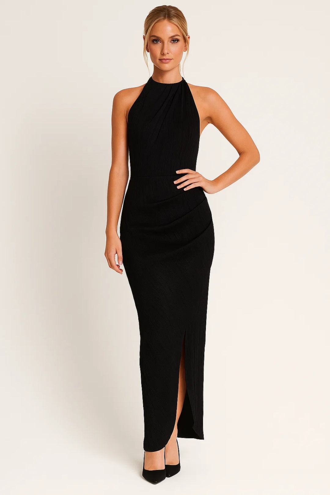 Midi Dress Ladies Halter Open Back Wedding Guest Summer