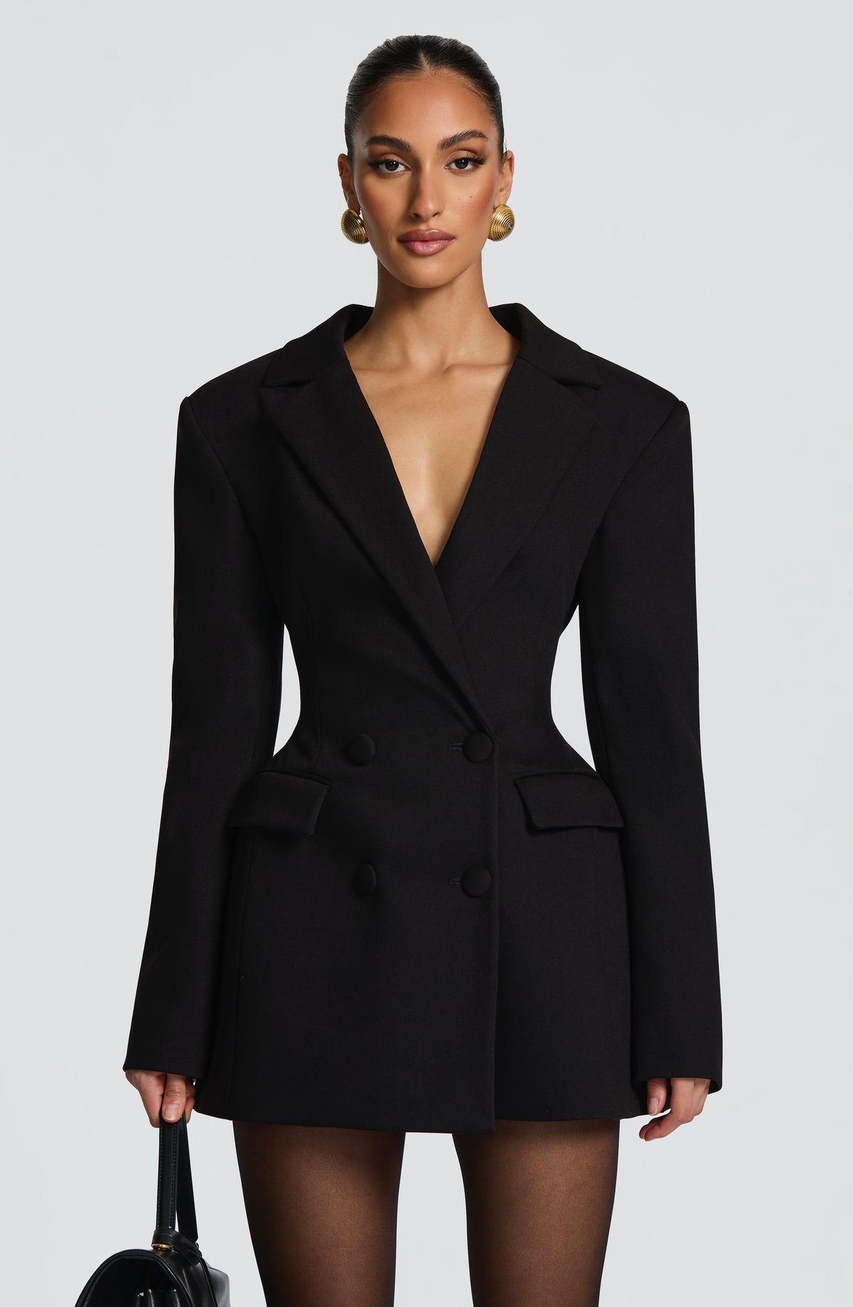Mini blazer dress with long sleeves for Women