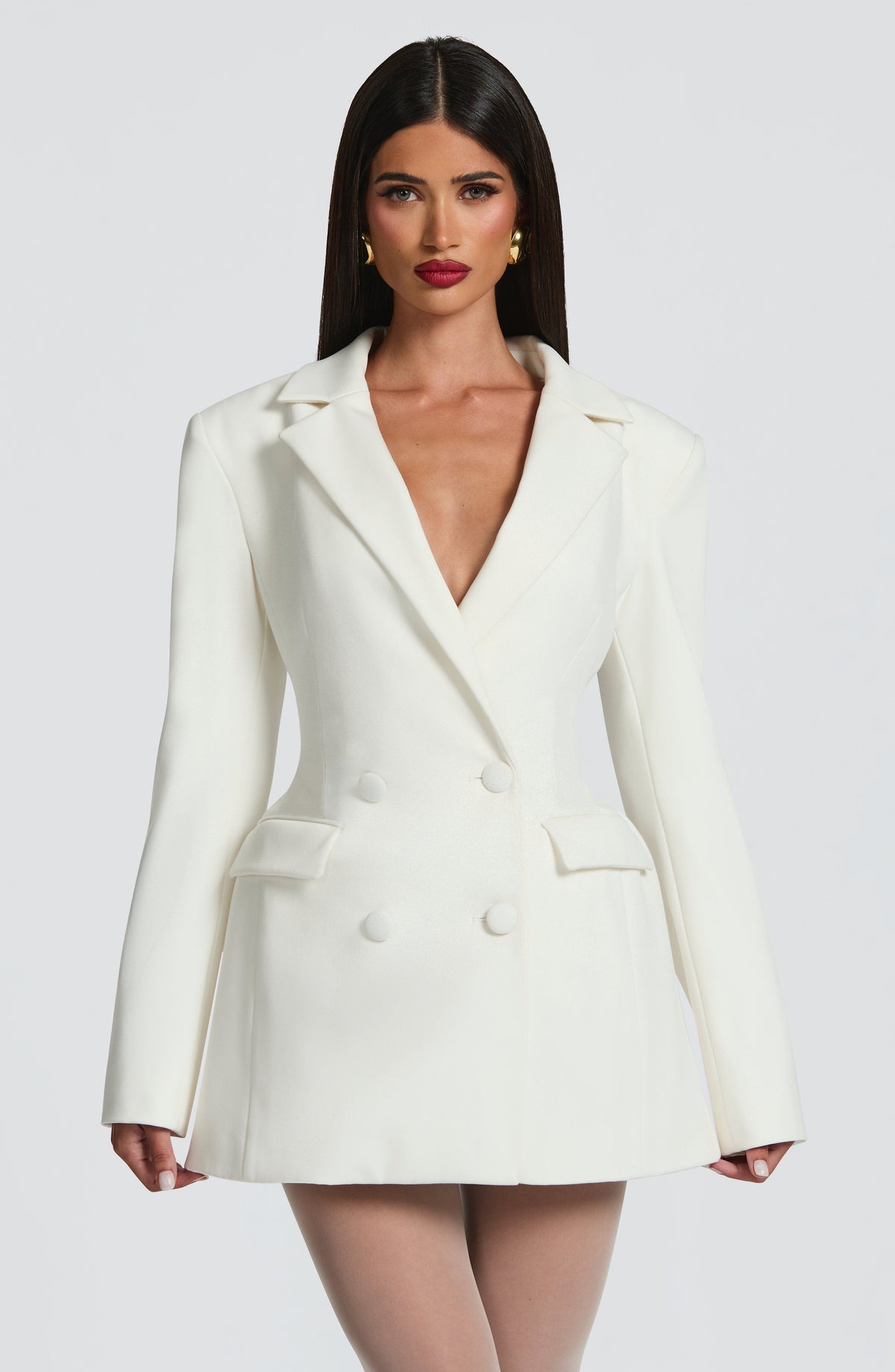 Mini blazer dress with long sleeves for Women