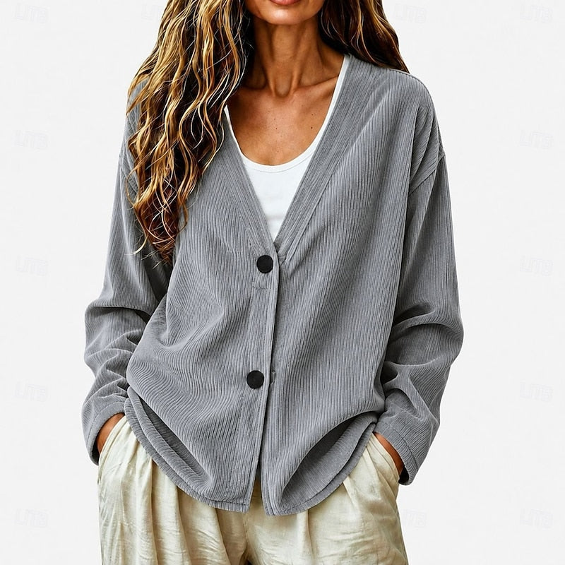 Miriam | Casual V-Neck Button-Up Cardigan