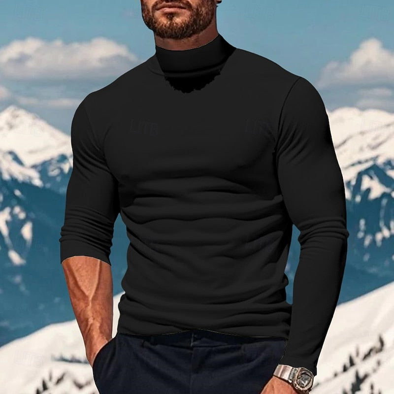 Victor | Elegant Mock-Neck Long Sleeve Tee