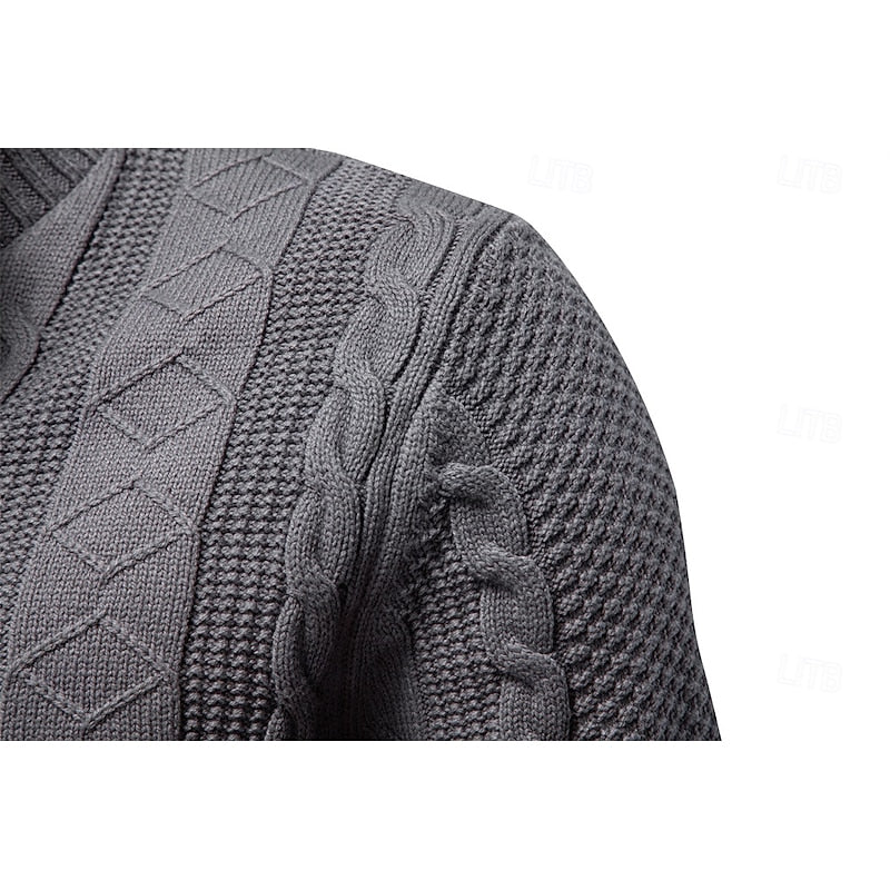 Clive | Zip-Up Cable Knit Cardigan