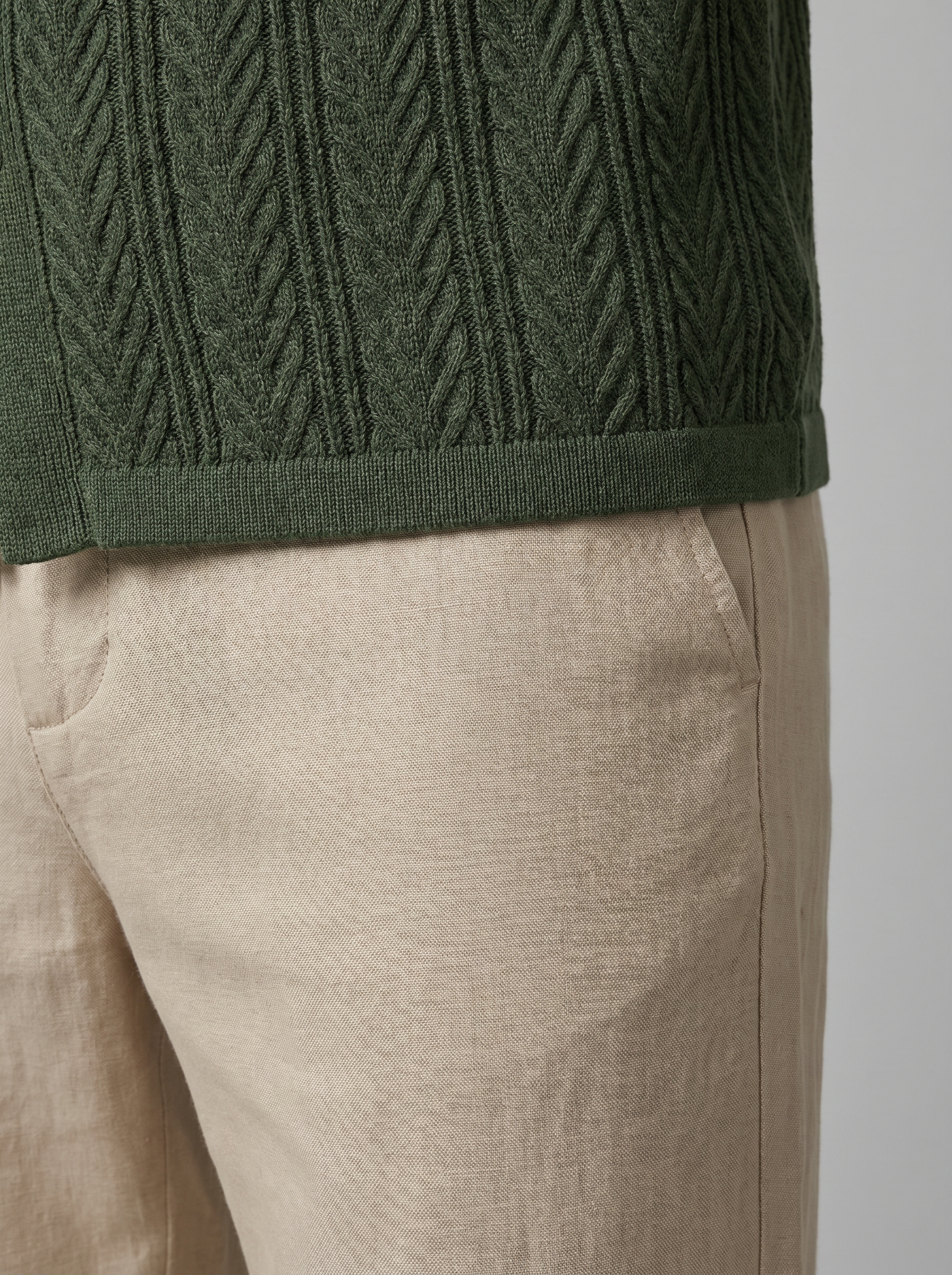 Open-Knit Shirt and Trousers Set for Men - Summer Casual