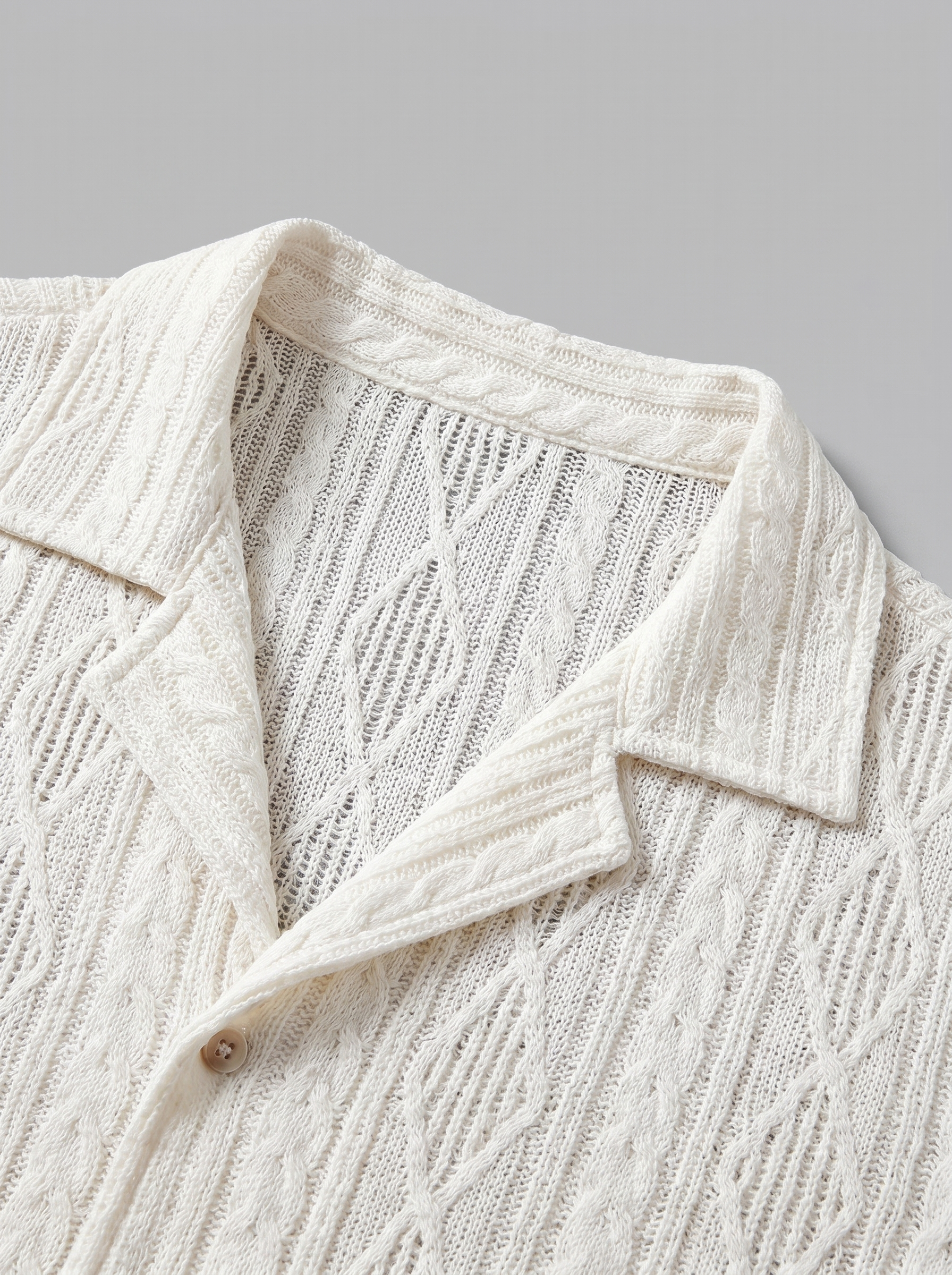 Open-Knit Shirt and Trousers Set for Men - Summer Casual