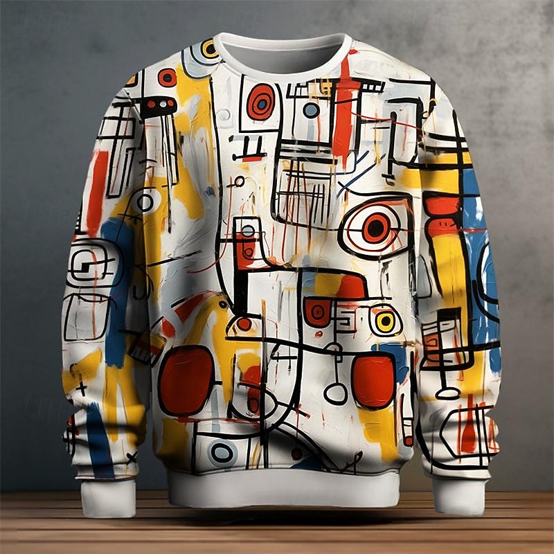 Grant | Artistic Print Crew Neck Sweatshirt