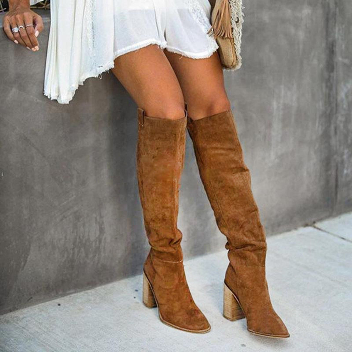 Women's Block Heel Over-the-Knee Boots