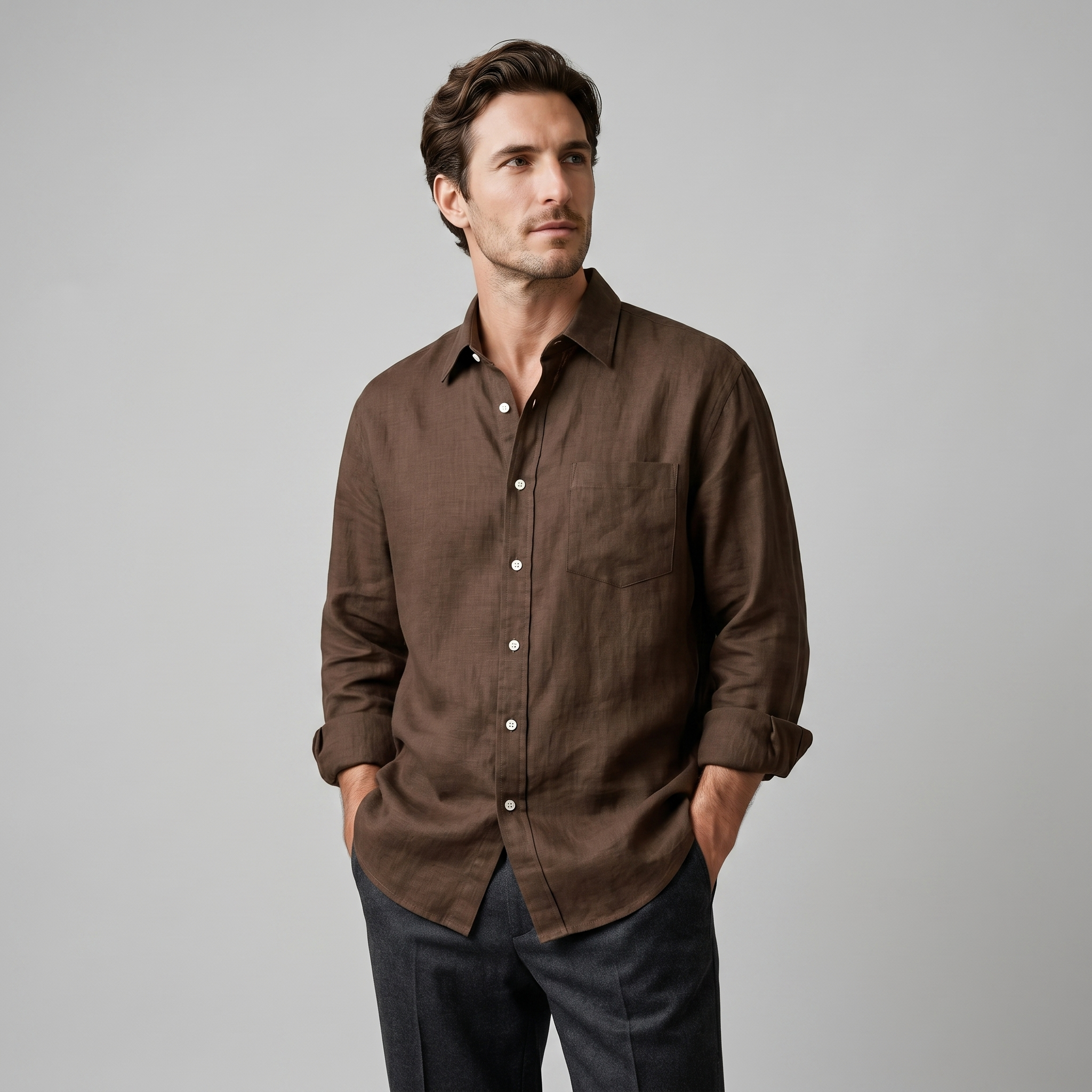 Men's Oversized Long Sleeve Casual Shirt