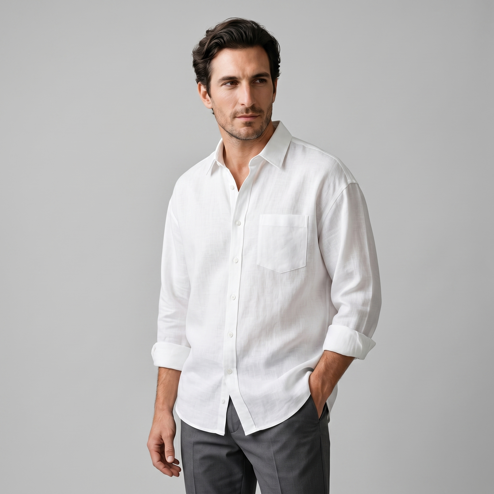 Men's Oversized Long Sleeve Casual Shirt