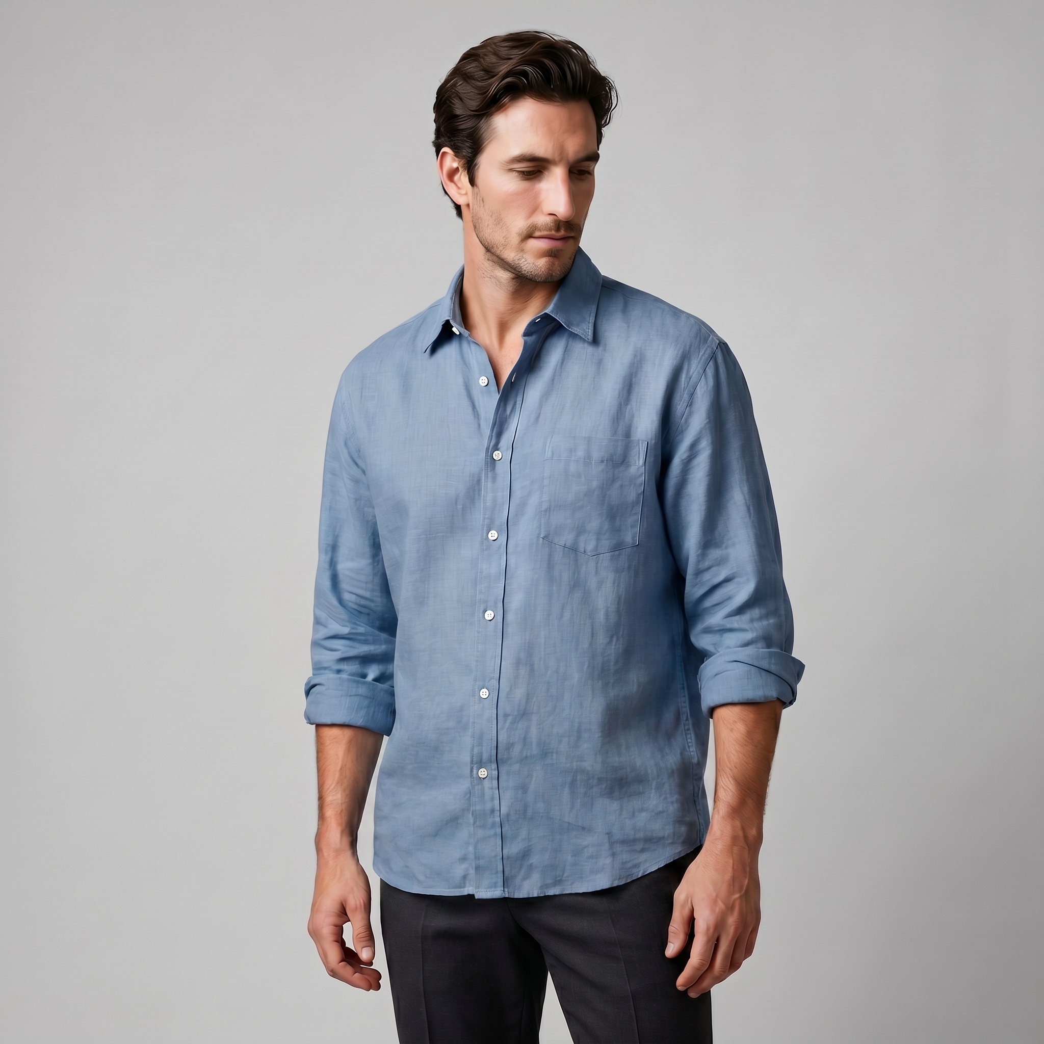 Men's Oversized Long Sleeve Casual Shirt