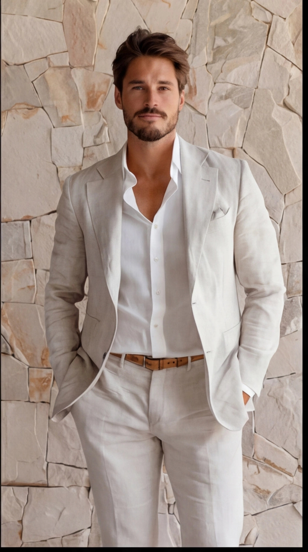 Pak Heren Slim Fit Blazer en Broek Business Bruiloft Zomer
